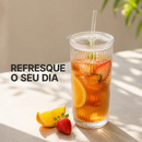 Copo de vidro listrado de 600ml