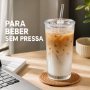 Copo de vidro listrado de 600ml