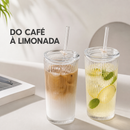 Copo de vidro listrado de 600ml