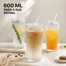 Copo de vidro listrado de 600ml
